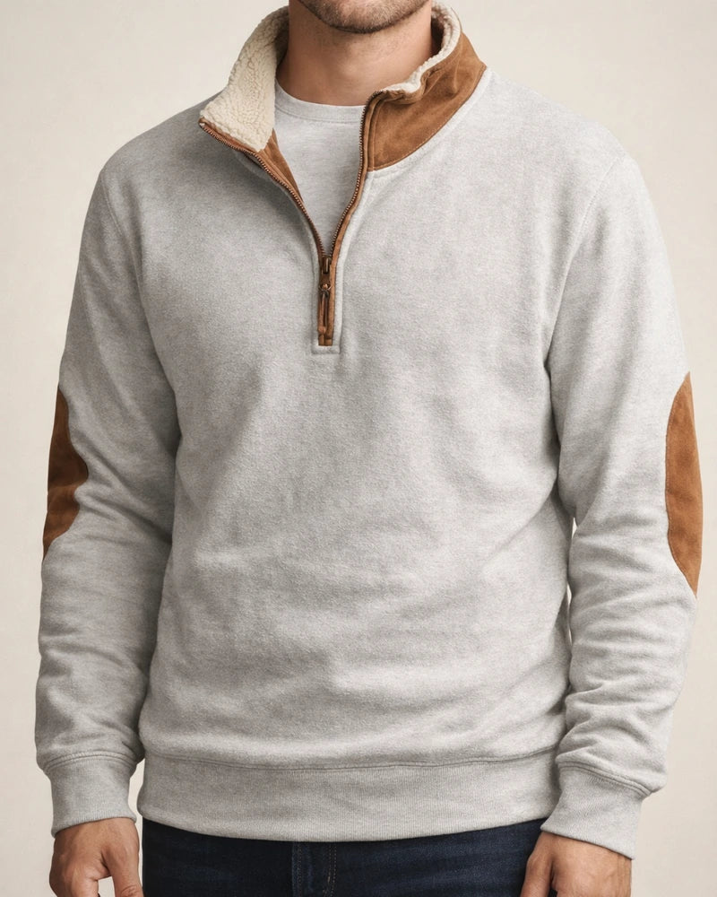 New Arrival Retro Patchwork Embroidered Men's Long-Sleeve Solid Color Hoodie | JRSEE:b34664b5-8683-451e-a1e0-33795615b4c5