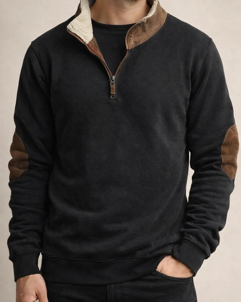 New Arrival Retro Patchwork Embroidered Men's Long-Sleeve Solid Color Hoodie | JRSEE:3c819460-3e5a-4c6a-9885-edc44c4e991d