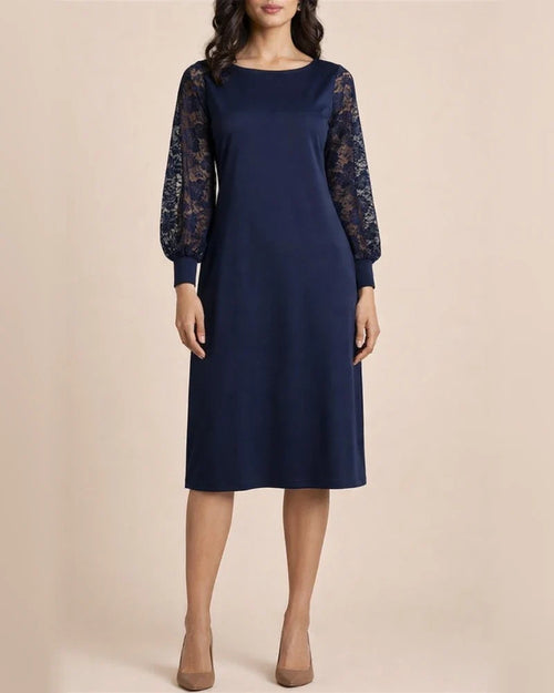 New Arrival Spring Fall Women's Lace Long-Sleeve Patchwork Fitted Lantern-Sleeve Dress | JRSEE:04d0605e-6bb1-466f-a411-1b7e6d610709
