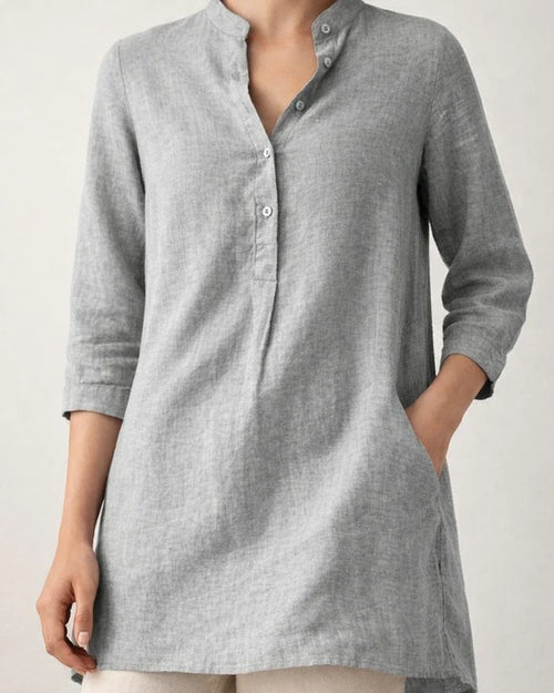 New Arrival Summer Casual Stand-Up Collar Loose-Fit Women’s Cotton-Linen Shirt | JRSEE:2f5c1d39-7a8e-4d7a-b1d3-f5c7f7ec9fbd