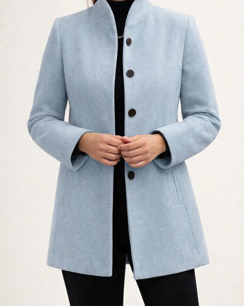 New Arrival Women's Fall/Winter Minimalist Long-Sleeve Lapel Collar Button-Up Slim-Fit Solid Color Wool Coat | JRSEE:774303cd-2bae-4ddf-add0-8c0d6dd3051d