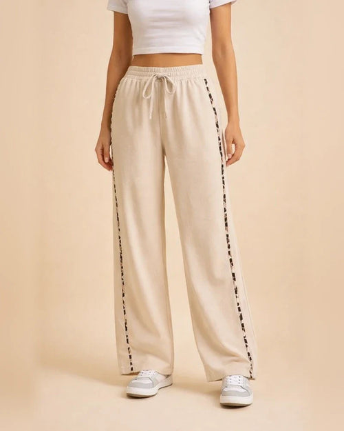 New Arrival Women’s Loose-Fit Casual Wide-Leg Pants with Drawstring Waist in Leopard Print | JRSEE:d65ac5ac-d7ac-43b2-8c96-10493c13c538