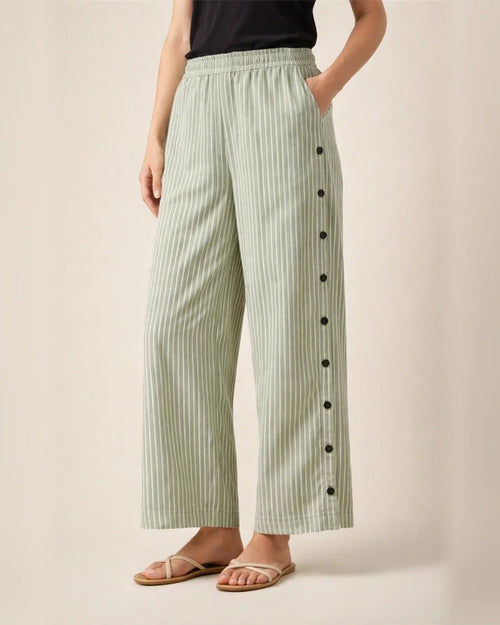 New Arrival Women's Striped Casual Long Pants Fashionable 9-Inch Slim-Fit Pants | JRSEE:d702bf3e-edc3-4b09-816f-e3e1f799d4aa