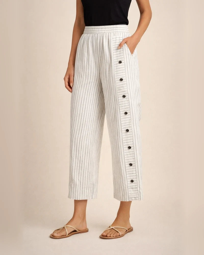 New Arrival Women's Striped Casual Long Pants Fashionable 9-Inch Slim-Fit Pants | JRSEE:2229be6e-7e0e-480f-91eb-19cdd8984390
