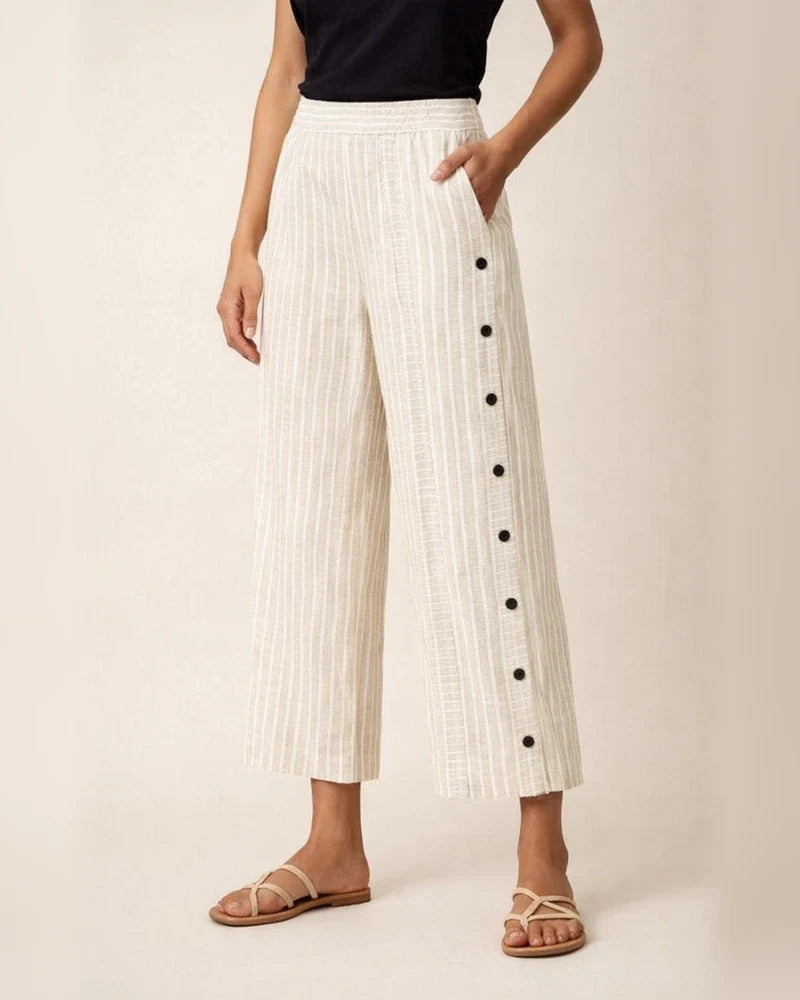 New Arrival Women's Striped Casual Long Pants Fashionable 9-Inch Slim-Fit Pants | JRSEE:608994f5-7afe-481d-84f4-75d4426da9c5