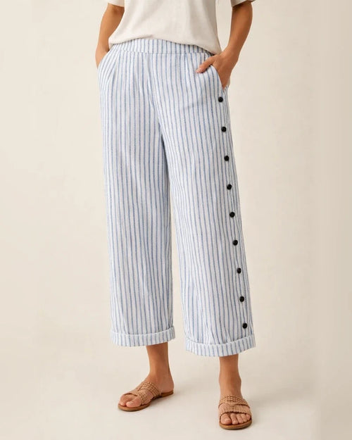New Arrival Women's Striped Casual Long Pants Fashionable 9-Inch Slim-Fit Pants | JRSEE:fdde27f6-44ed-4b61-a740-4db5f827f8c4
