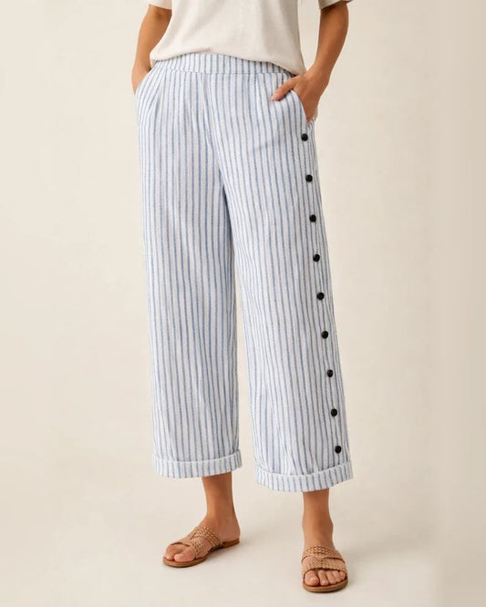 New Arrival Women's Striped Casual Long Pants Fashionable 9-Inch Slim-Fit Pants | JRSEE:fdde27f6-44ed-4b61-a740-4db5f827f8c4