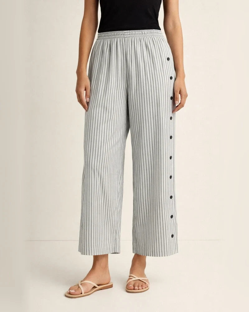 New Arrival Women's Striped Casual Long Pants Fashionable 9-Inch Slim-Fit Pants | JRSEE:8f91743f-d438-4a5a-b0d0-845915519942