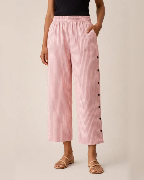 New Arrival Women's Striped Casual Long Pants Fashionable 9-Inch Slim-Fit Pants | JRSEE:ec81c070-05ac-4087-8777-e42a455d08c7