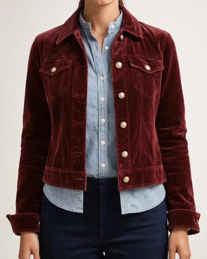New Arrival Women's Velvet Workwear Short Slim-Fit Jacket | JRSEE:30a59074-6899-4e76-ba25-01a5307bee64
