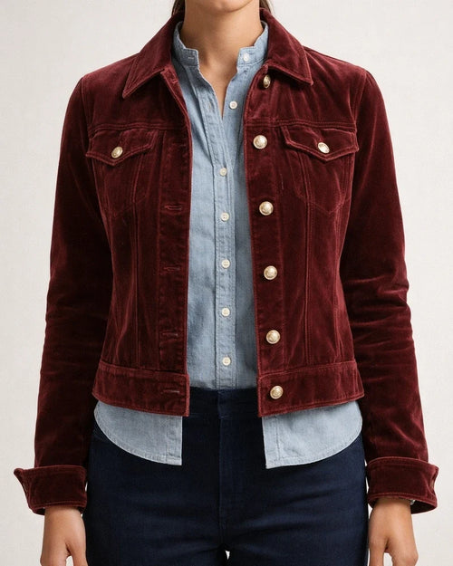 New Arrival Women's Velvet Workwear Short Slim-Fit Jacket | JRSEE:30a59074-6899-4e76-ba25-01a5307bee64