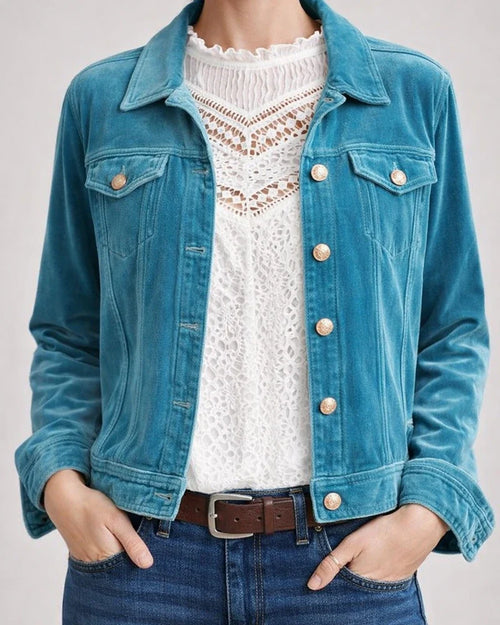 New Arrival Women's Velvet Workwear Short Slim-Fit Jacket | JRSEE:b096ca75-7baf-4cdc-8f02-8f91c9be29b2