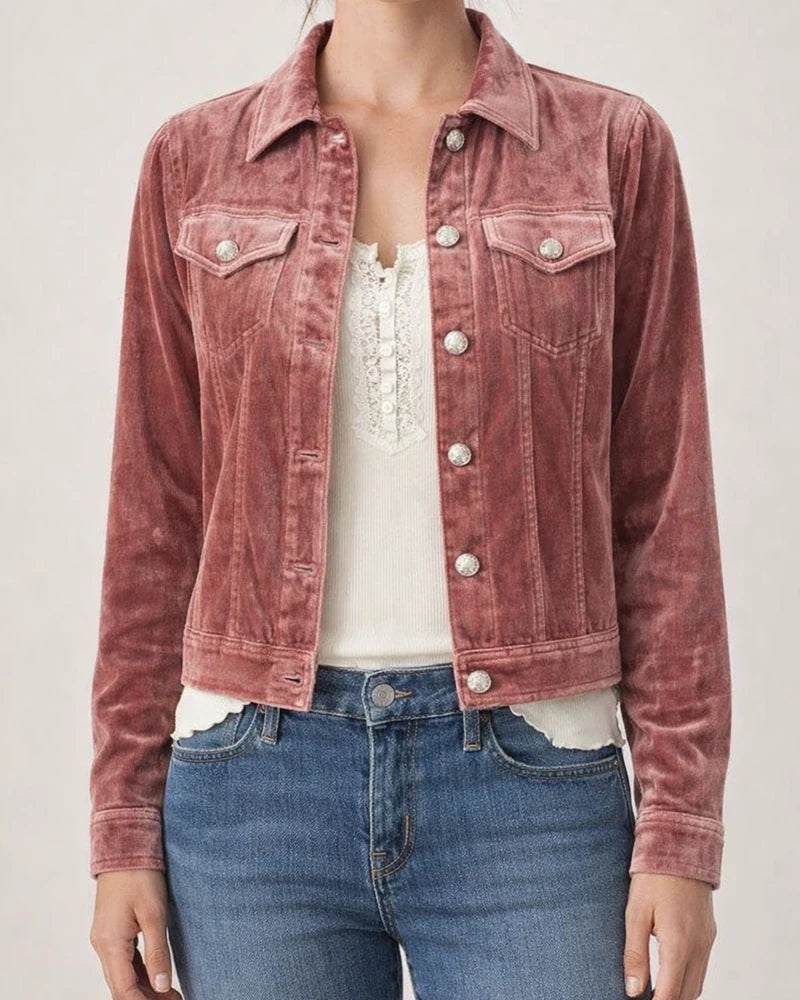 New Arrival Women's Velvet Workwear Short Slim-Fit Jacket | JRSEE:8ad3af2c-5ec1-489f-9e4c-274da493d3bb