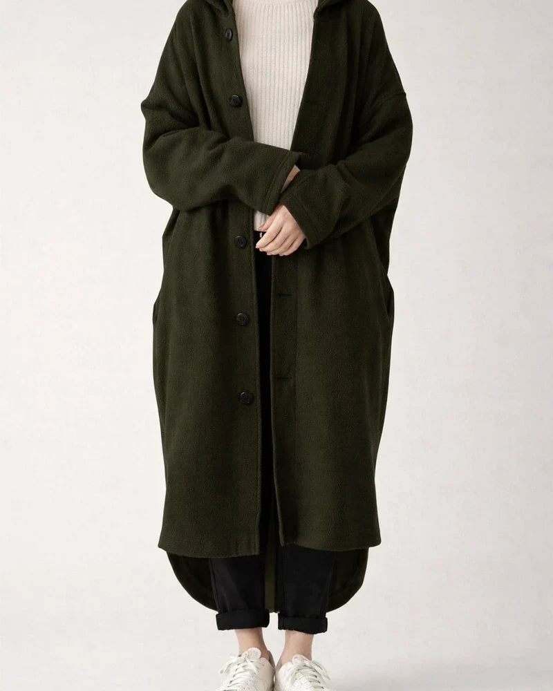 New Autumn and Winter Solid Color Women's Trench Coat Coat Cozy Casual Women's Hooded Mid-Length Coat | JRSEE:ad6f89d3-4f79-4baa-8193-5aaa424fe4c4