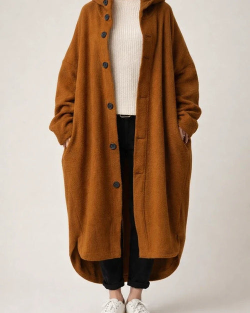 New Autumn and Winter Solid Color Women's Trench Coat Coat Cozy Casual Women's Hooded Mid-Length Coat | JRSEE:8f4648e8-671a-4deb-af58-d905ccbe9cab
