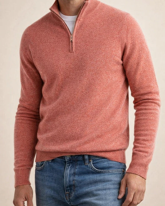 New Autumn Solid Color Long-sleeved V-neck Wool Fleece Zipper Men's Casual Tops Polo Shirt Loose Type Sweater | JRSEE:e61757a7-621a-495d-90ef-a4af04a6859e