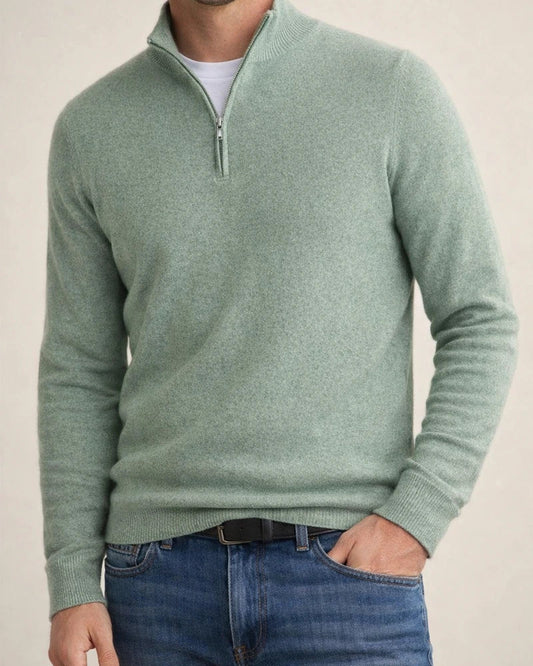 New Autumn Solid Color Long-sleeved V-neck Wool Fleece Zipper Men's Casual Tops Polo Shirt Loose Type Sweater | JRSEE:2d522d1a-d66a-4712-9558-39ce1dcf05b0