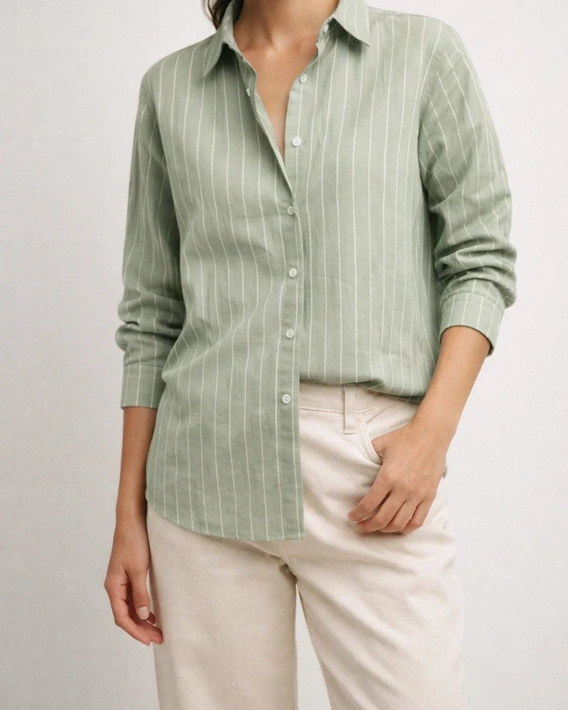 New Autumn/Winter Long-sleeved Cardigan Jacket Women's Striped Shirt | JRSEE:8b3cbf7d-a07a-4bf9-a06b-b94966d3225a
