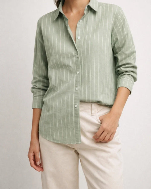 New Autumn/Winter Long-sleeved Cardigan Jacket Women's Striped Shirt | JRSEE:8b3cbf7d-a07a-4bf9-a06b-b94966d3225a