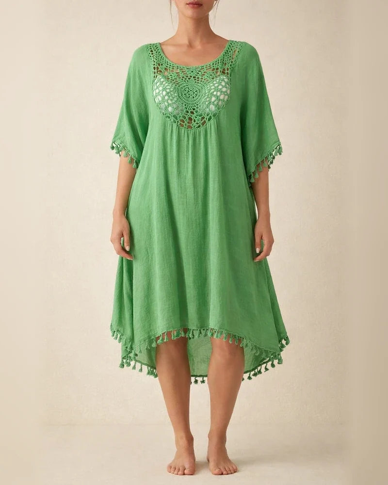 New Beach Dresses Beach Cover-ups Crocheted Patchwork Fringed Swim Dresses | JRSEE:9f9ab4eb-a389-4730-8093-33be7e62190b