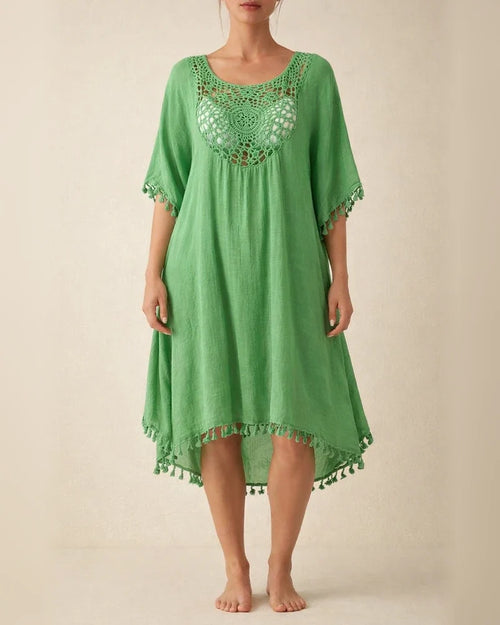 New Beach Dresses Beach Cover-ups Crocheted Patchwork Fringed Swim Dresses | JRSEE:9f9ab4eb-a389-4730-8093-33be7e62190b