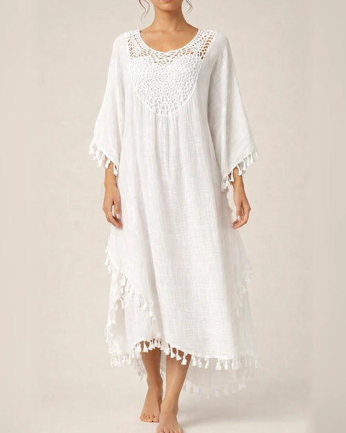 New Beach Dresses Beach Cover-ups Crocheted Patchwork Fringed Swim Dresses | JRSEE:465cabe7-e50c-4db3-95b6-c20b539c5a57