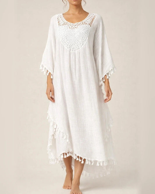 New Beach Dresses Beach Cover-ups Crocheted Patchwork Fringed Swim Dresses | JRSEE:465cabe7-e50c-4db3-95b6-c20b539c5a57