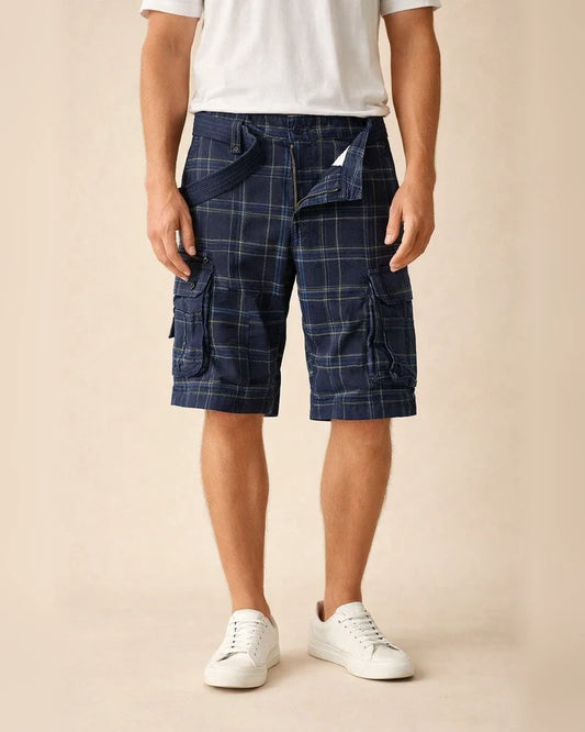 New Cotton Summer Men's Shorts Casual Sports Workwear Five-minute Pants Simple Plaid Slim Chinese Pants Multi-pocket Pants | JRSEE:e85392ce-a57f-4df5-b577-e2ead7b636a4