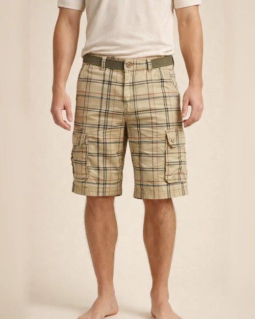 New Cotton Summer Men's Shorts Casual Sports Workwear Five-minute Pants Simple Plaid Slim Chinese Pants Multi-pocket Pants | JRSEE:749b7a84-b3dc-4d48-8458-6823cbd0870a