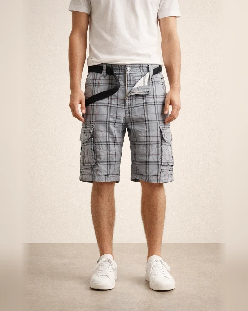 New Cotton Summer Men's Shorts Casual Sports Workwear Five-minute Pants Simple Plaid Slim Chinese Pants Multi-pocket Pants | JRSEE:a4777f51-8342-4db2-85e1-c9ba15409139
