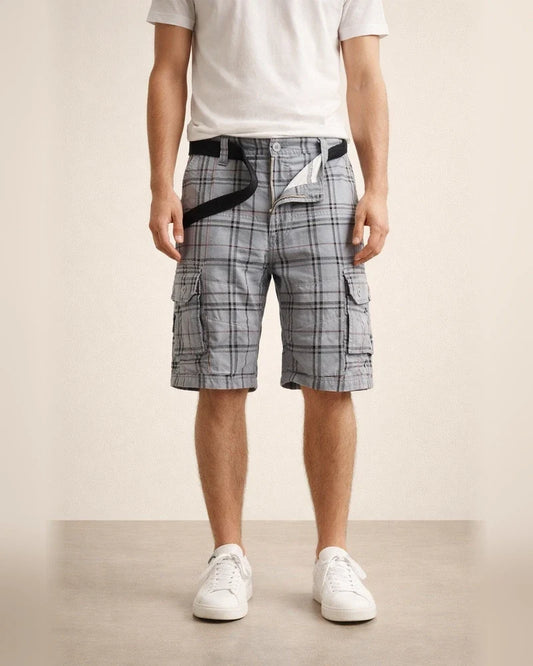 New Cotton Summer Men's Shorts Casual Sports Workwear Five-minute Pants Simple Plaid Slim Chinese Pants Multi-pocket Pants | JRSEE:a4777f51-8342-4db2-85e1-c9ba15409139