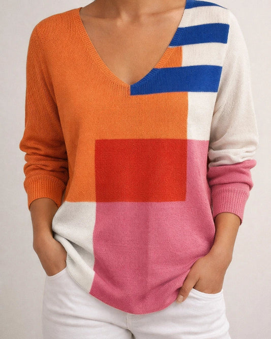New Drop-Shoulder V-Neck Long-Sleeve Pullover 3D Printed Women's Top Fashion T-shirt | JRSEE:878a9bbf-437c-4417-aab7-f04a19ccd17f
