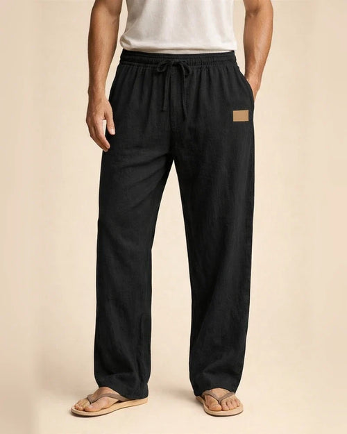 New European and American-style Lightweight Beach Casual Drawstring Men's Cotton-linen Straight-leg Pants for All Seasons | JRSEE:6250857a-e9fd-4c34-a2cb-8272cf8a2393