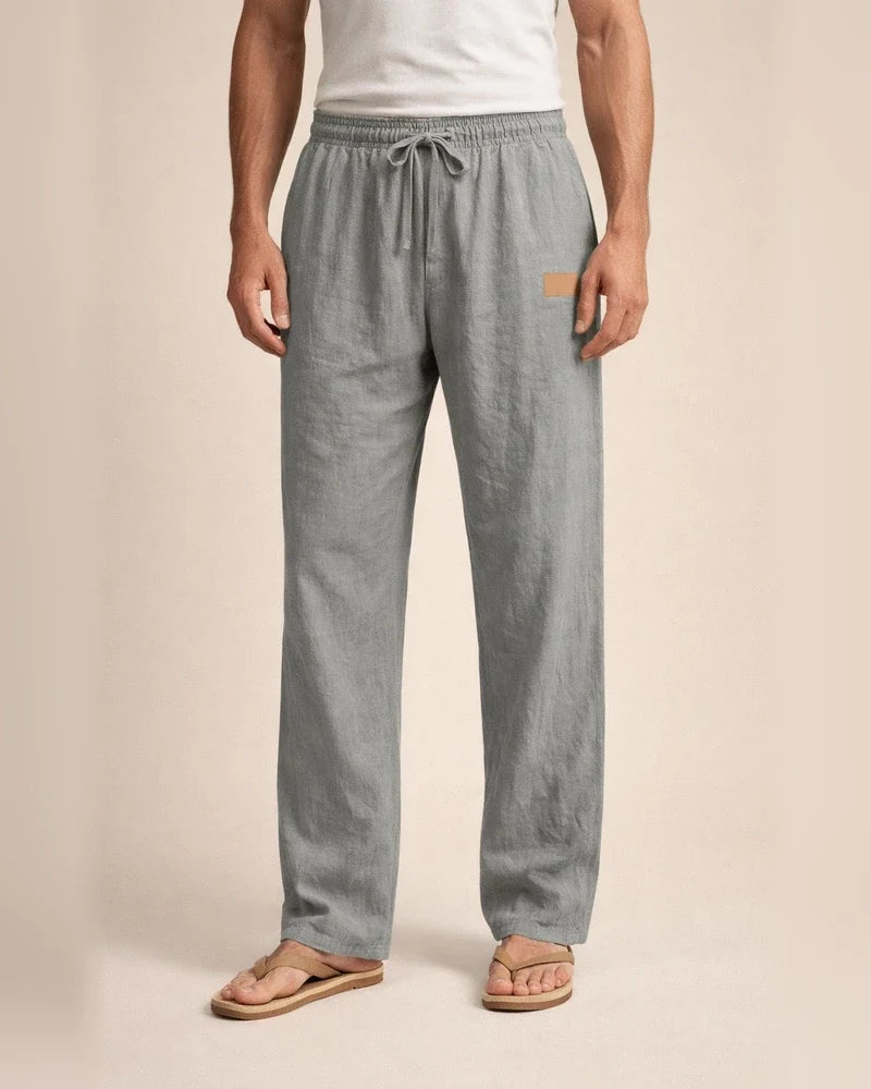 New European and American-style Lightweight Beach Casual Drawstring Men's Cotton-linen Straight-leg Pants for All Seasons | JRSEE:6fff93aa-77fe-45a6-89e3-ef81a0fd33dc