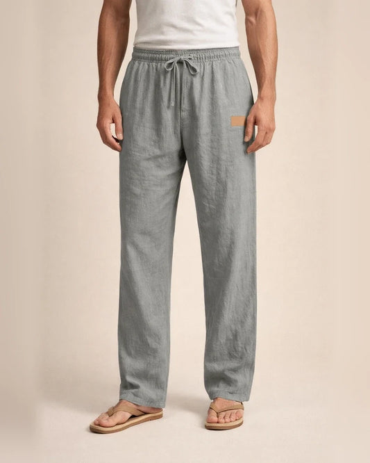 New European and American-style Lightweight Beach Casual Drawstring Men's Cotton-linen Straight-leg Pants for All Seasons | JRSEE:6fff93aa-77fe-45a6-89e3-ef81a0fd33dc