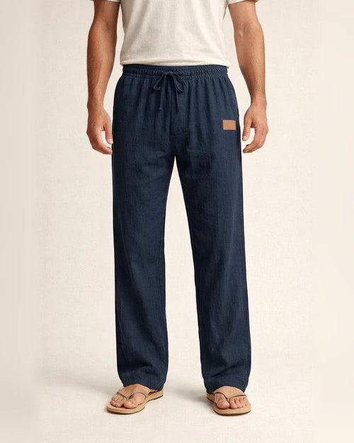 New European and American-style Lightweight Beach Casual Drawstring Men's Cotton-linen Straight-leg Pants for All Seasons | JRSEE:aead5292-1342-48b6-a5fa-0fb078f88582