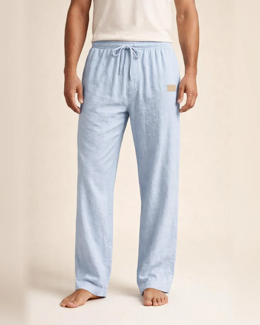 New European and American-style Lightweight Beach Casual Drawstring Men's Cotton-linen Straight-leg Pants for All Seasons | JRSEE:d0abb122-cd9e-447a-8e7e-45768c947f25