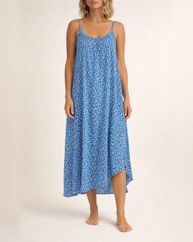 New Explosive U-neck Ruffle Hem Floral Sleeveless Halter Large Size S-5XL Dress Fresh Sweet Style Girls Wind Halter Dress | JRSEE:b7b1c973-c9ba-4145-b134-88662dce1926