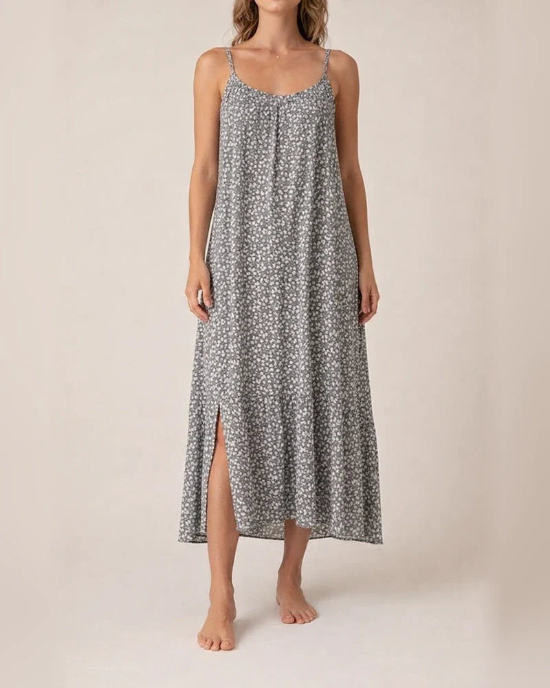 New Explosive U-neck Ruffle Hem Floral Sleeveless Halter Large Size S-5XL Dress Fresh Sweet Style Girls Wind Halter Dress | JRSEE:b63d7169-4422-45c9-90aa-2d7e8d6fb966