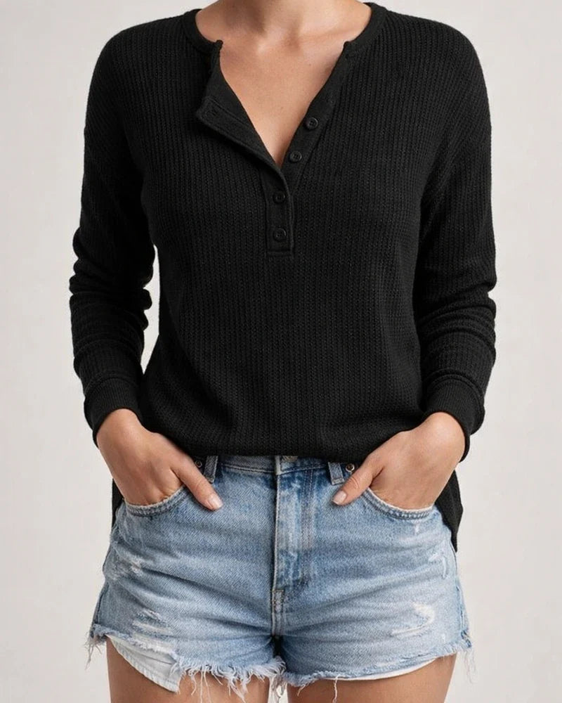 New Fall and Winter Women's Tops Round Neck Open Tube Long-sleeved Urban Casual Solid Color Pullover T-shirt | JRSEE:0c71f84f-119e-4e6b-8b8a-87acc1a9dee1