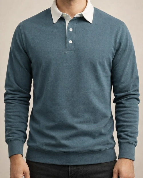 New Fall Long-sleeved Polo Collar Sweater Trend Men's Sweater | JRSEE:51ad6d76-3bcd-4e47-a325-043969d00fe8