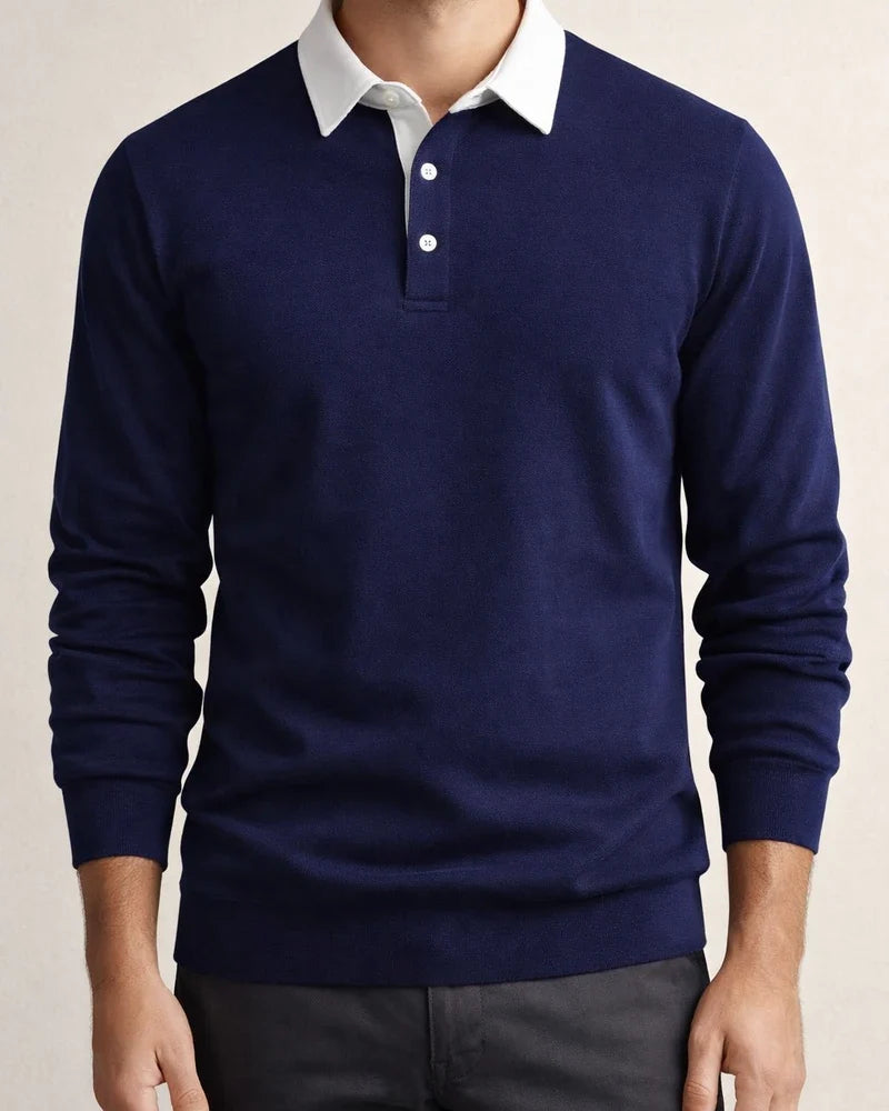 New Fall Long-sleeved Polo Collar Sweater Trend Men's Sweater | JRSEE:a4bf55ef-c512-43e4-82b8-82ec1b863a73