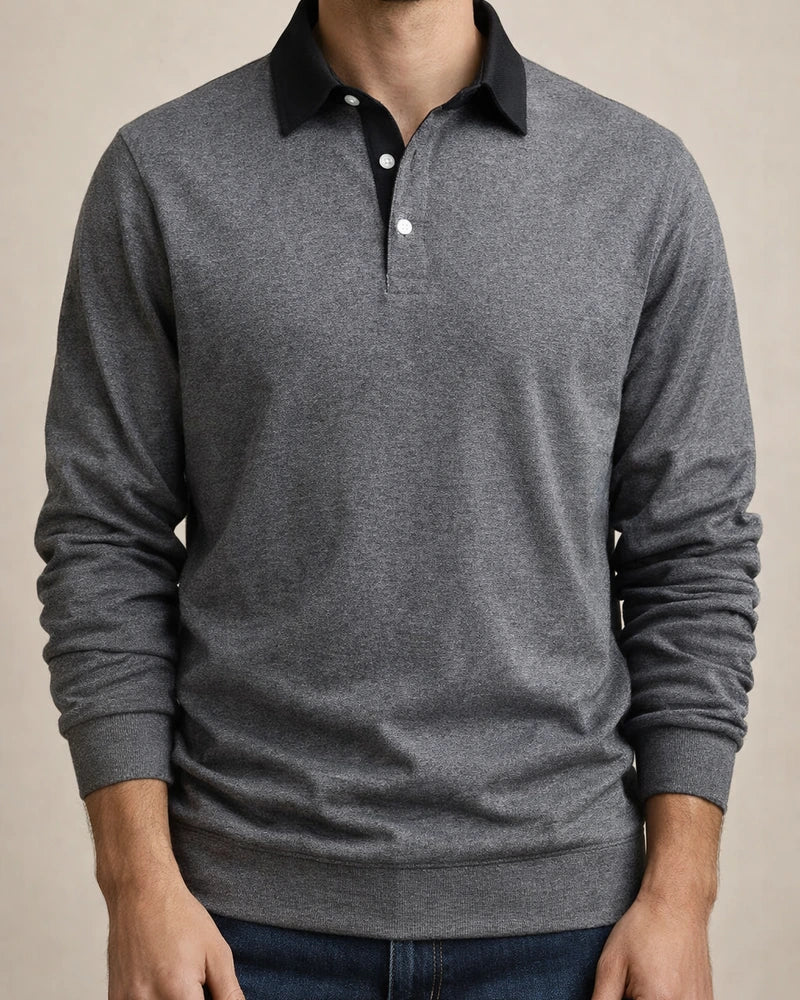 New Fall Long-sleeved Polo Collar Sweater Trend Men's Sweater | JRSEE:e0aadc24-c79f-4e7c-84f2-de281e396f68