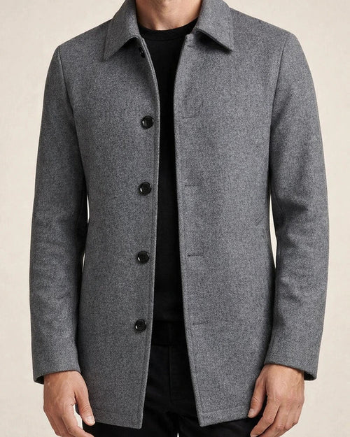 New Fall/Winter Men's Business Wool Coat - Fashionable Fleece-Lined Thickened Woolen Men's Outerwear - Notched Lapel Wool Coat | JRSEE:5a0b978c-0c6f-4d67-9c45-e1f08570273a