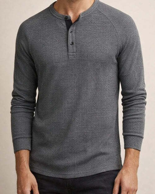 New Fall/Winter Men’s Solid-Color Long-Sleeve T-Shirt Henley Shirt | JRSEE:3d00d610-2bda-4009-bab7-261afcfe3467
