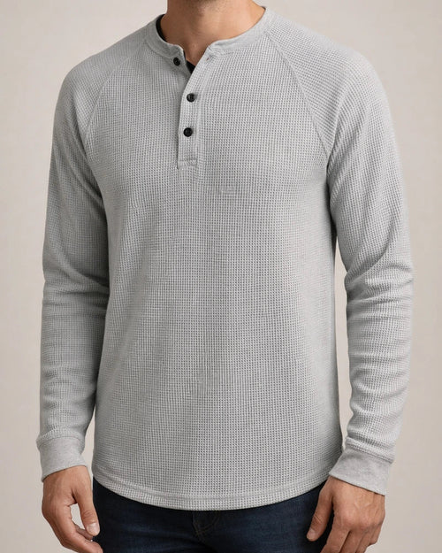 New Fall/Winter Men’s Solid-Color Long-Sleeve T-Shirt Henley Shirt | JRSEE:aa2377bc-cd0e-4cb3-b073-da57c4a1003c