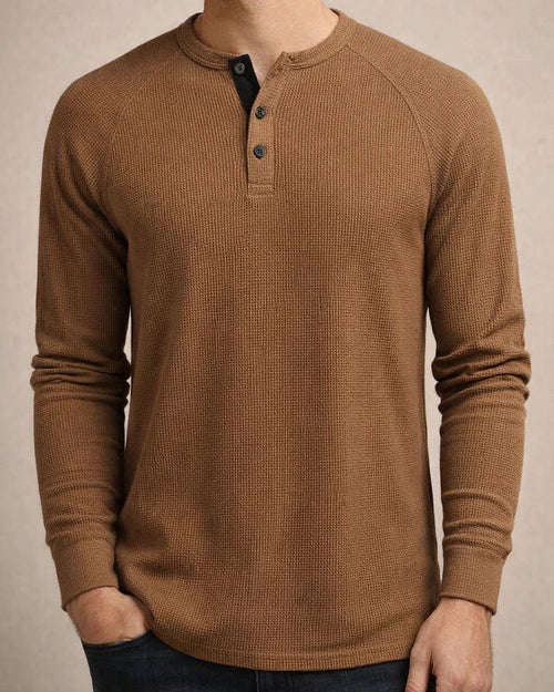 New Fall/Winter Men’s Solid-Color Long-Sleeve T-Shirt Henley Shirt | JRSEE:0b50d092-7867-4b85-a2fc-c741e00feddd