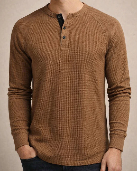 New Fall/Winter Men’s Solid-Color Long-Sleeve T-Shirt Henley Shirt | JRSEE:0b50d092-7867-4b85-a2fc-c741e00feddd
