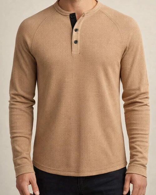 New Fall/Winter Men’s Solid-Color Long-Sleeve T-Shirt Henley Shirt | JRSEE:53e05350-8f73-418c-a79b-e75aed301da8