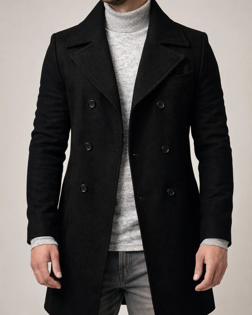 New Fall/Winter Men's Wool Trench Coat with Lapel Solid-Color Men's Coat | JRSEE:c8801c9c-e5a6-4ceb-9ac6-a050cae8c5c4
